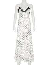 V-Neck Lace Patchwork Maxi Gown