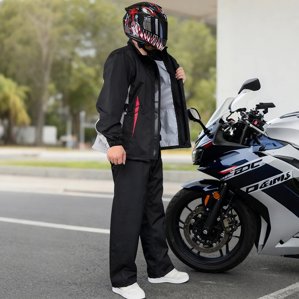 Waterproof Motorcycle Raincoat – Breathable Riding Suit