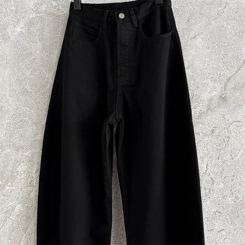 High-Waist Cotton Straight Jeans — Women's Slim Fit