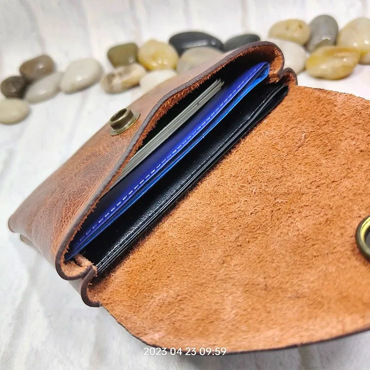 Small Waist Bag Genuine Leather Belt Pack Wallet Coin Purse Card Holder Car Key Pouch Driver's License Case Men Women 6065