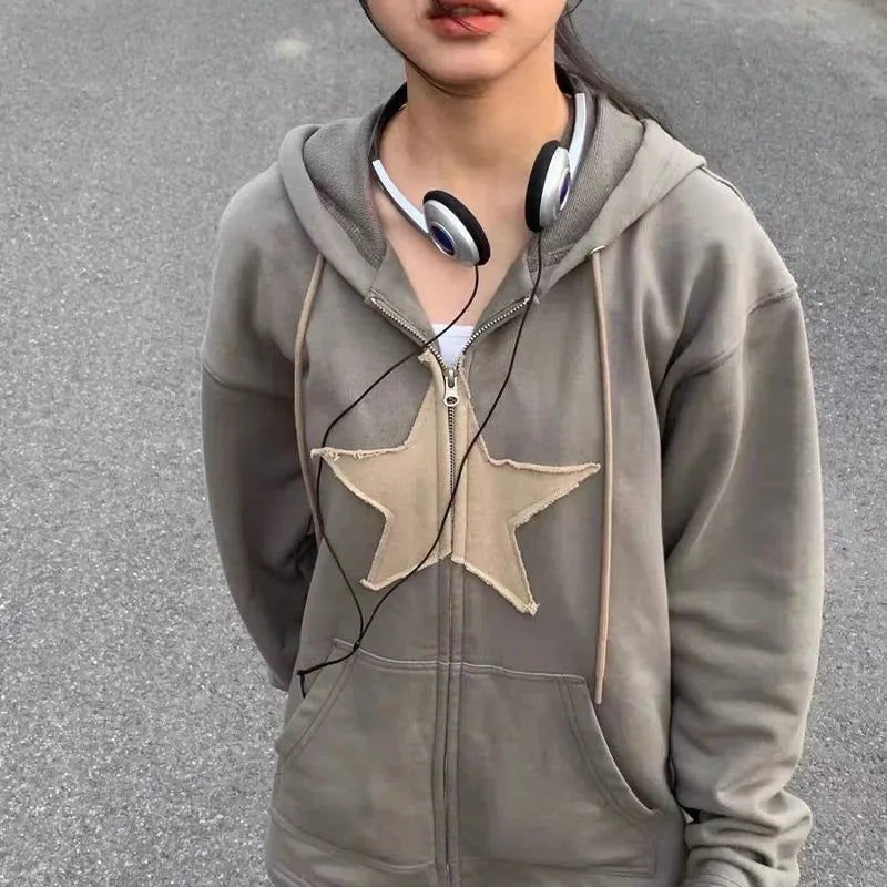 Men’s Y2K Star Print Relaxed Hoodie