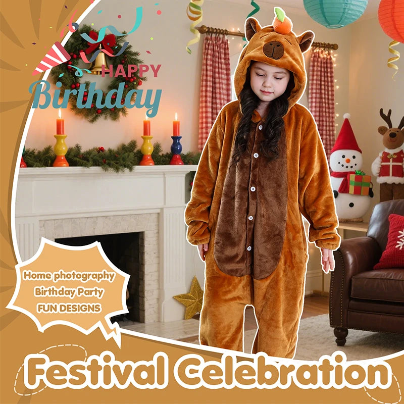 Kids' Capybara Flannel Onesie
