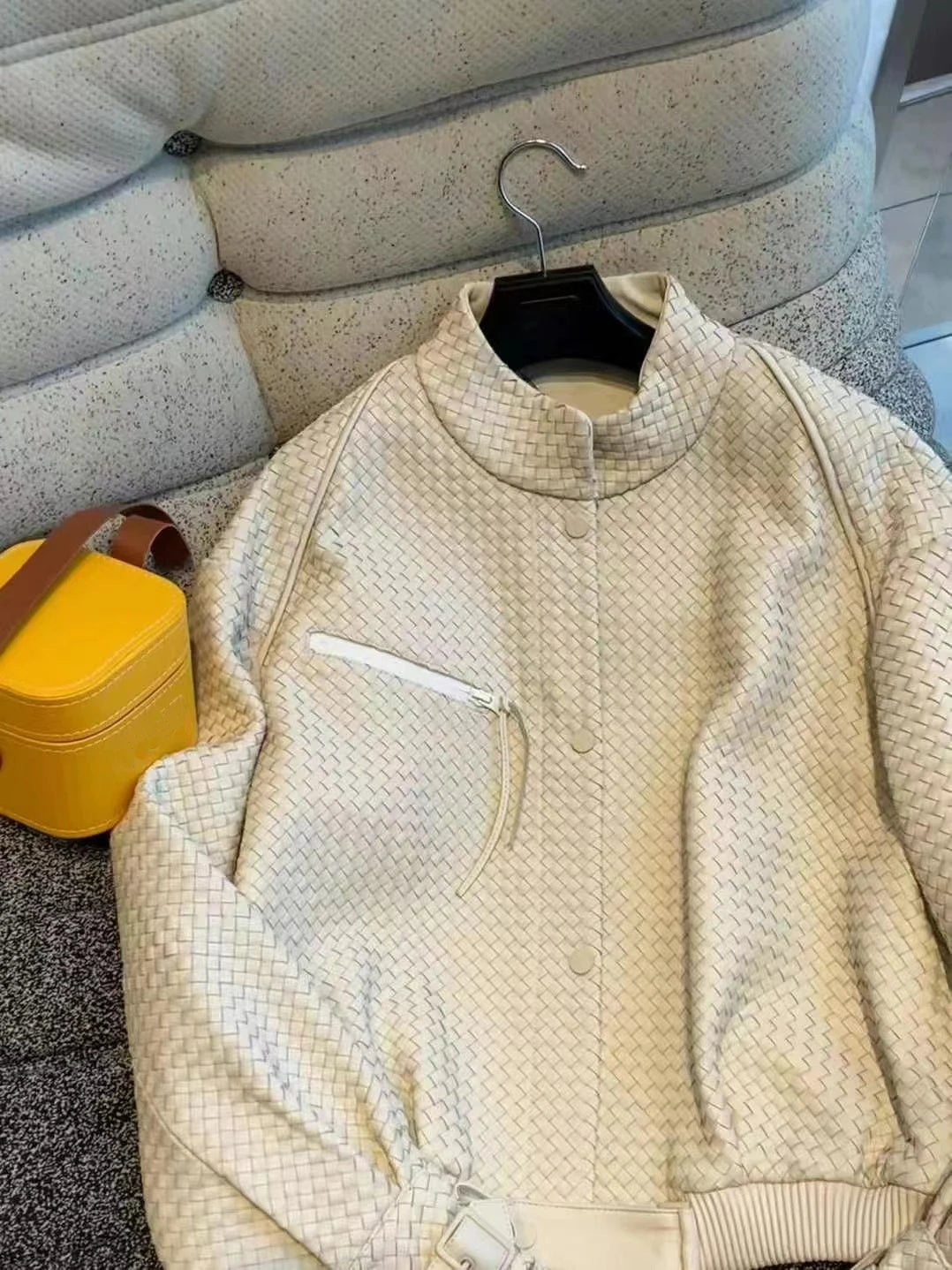 Natural Sheepskin Coat Women Autumn European and American Fashion Short Motorcycle Casual High Quality Hand-Woven Leather Jacket