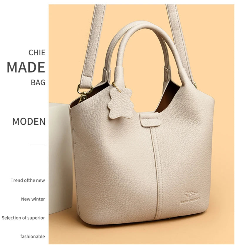 Brand High Quality Soft Leather Large Capacity Top-handle Bags Female Handbags Women Shoulder Crossbody Totes Messanger Bag Sac