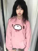 Autumn Lazy Women Casaul Gothic Sweatshirt Y2k Aesthetic Japanese Cartoon Print High Street Hoodied Harajuku Punk Clothes