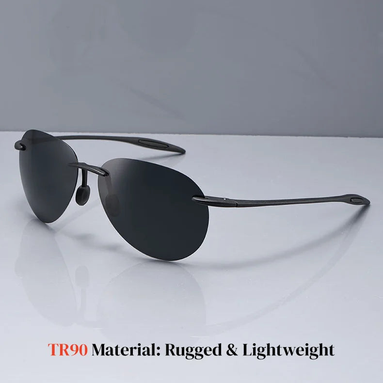 TR90 Frameless Polarized Aviator Sunglasses – Ultralight