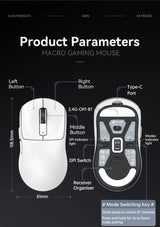 Attack Shark X3 PixArt PAW3395 Bluetooth Mouse,26000dpi,Wireless Tri-Mode Connection,Lightweight Macro Gaming Mouse