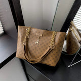 Durable PU Leather Shoulder Bags Large Capacity Printing Shopping Bag Handbags Women