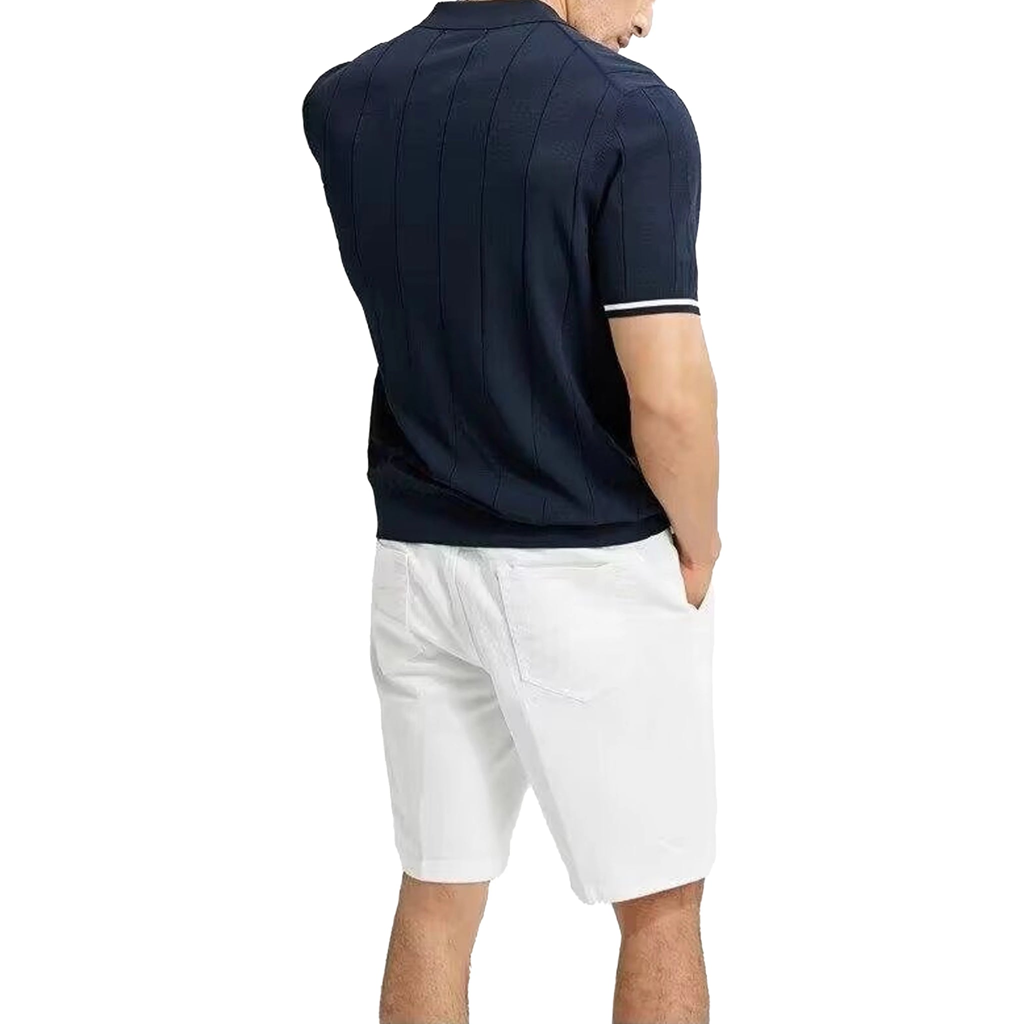 Men's Knit Polo Half-Zip | Embroidered Collar Tee