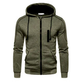Men's Color Block Fleece Zip-Up Hoodie