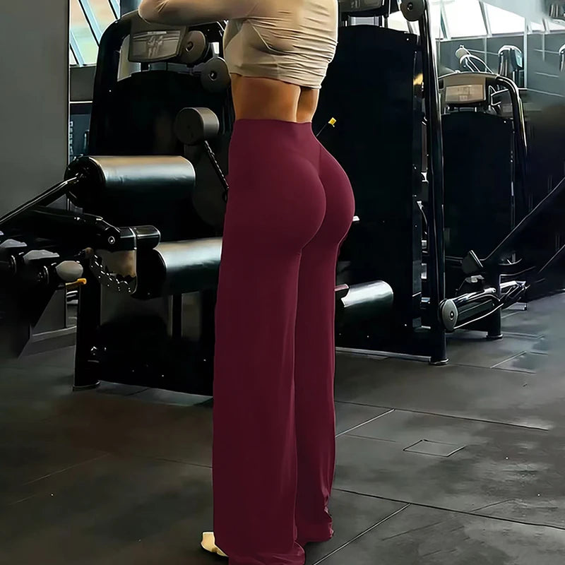 High-Waist Wide-Leg Gym Trousers