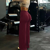 High-Waist Wide-Leg Gym Trousers