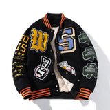 Retro Embroidery Varsity Jacket