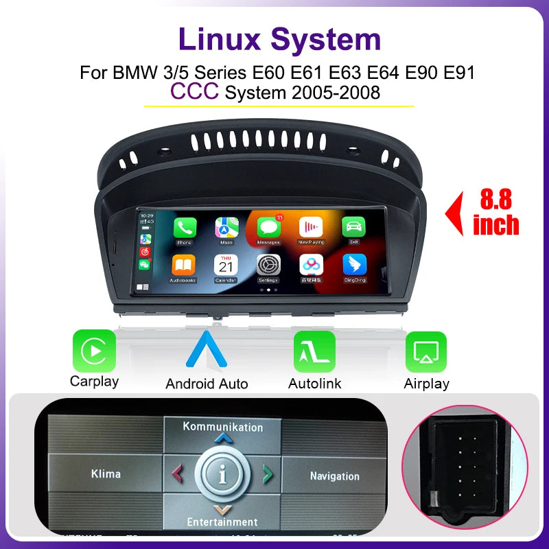 AUTOTOP 8.8" Wireless CarPlay & Android Auto for BMW 3 & 5 Series
