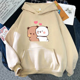 Kawaii Bubu and Dudu Panda Plus Size Hoodie – Unisex Harajuku Fleece Sweatshirt