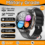 2025 New 1000mAh Battery Sports SmartWatch 1.73" AMOLED Screen 10ATM Waterproof Compass Altimeter Military T-Rex3 Smartwatch Men