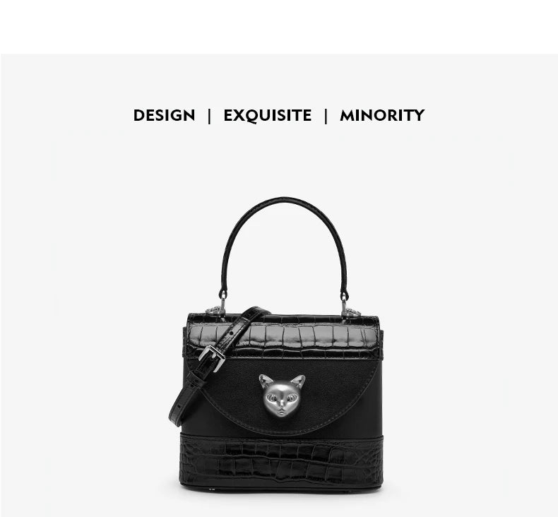 BAFELLI HANDBAG 2026 WOMEN'S NEW CROSSBODY LEATHER PURSE EVENING BAG CROCODILE GRAIN DESIGNER BUCKET CAT LUXURY BRAND FASHION