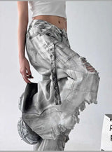 Women's Wide-Leg Distressed Jeans | High Street Style