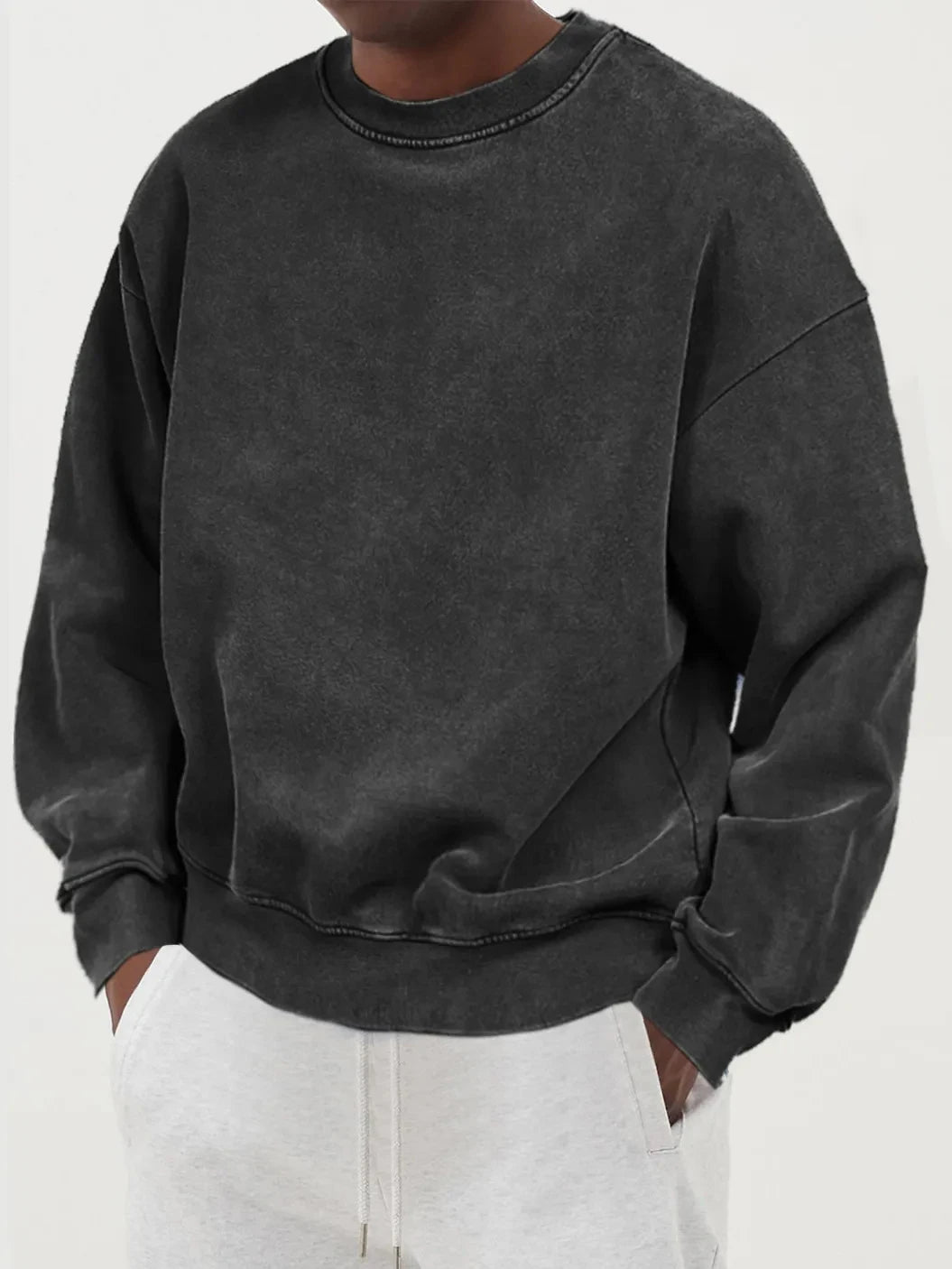 Men’s Washed Cotton Crewneck Sweatshirt