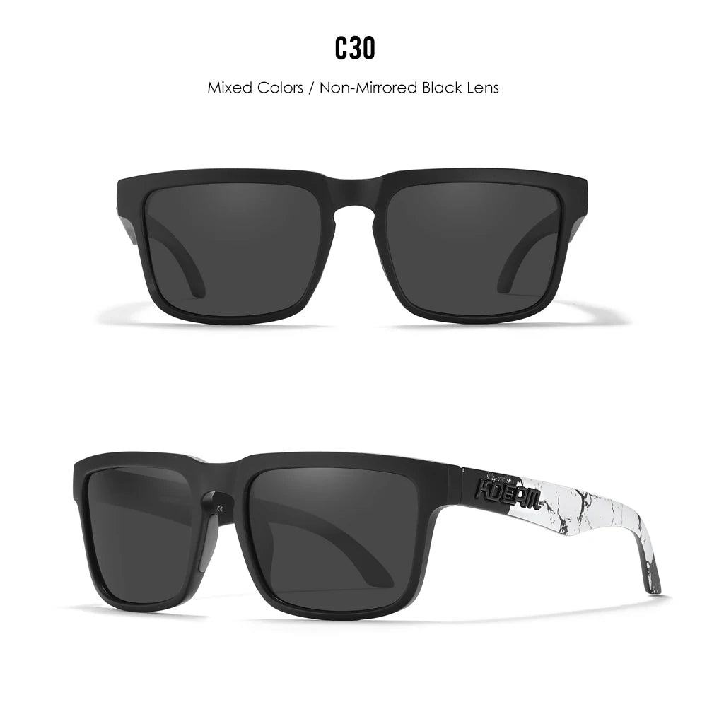 KDEAM All Black Men's Sunglasses Polarized And UV400 Protection Lens Driving Fishing Glasses Mirror With Complete Package