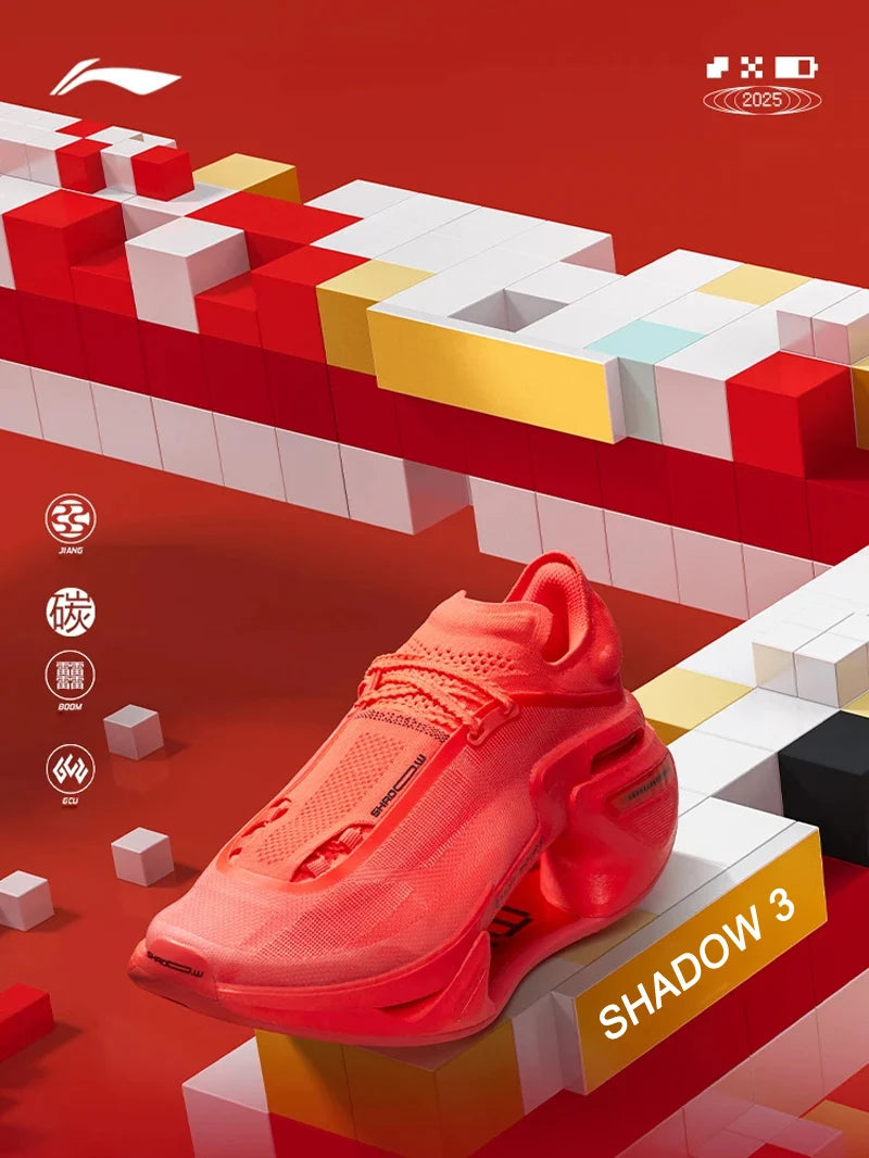 Li-Ning Unisex SHADOW 3 Running Shoes BOOM JIANG Cushion Comfort Sports Shoes LiNing Wearable Anti-Slippery Sneakers ARRV001