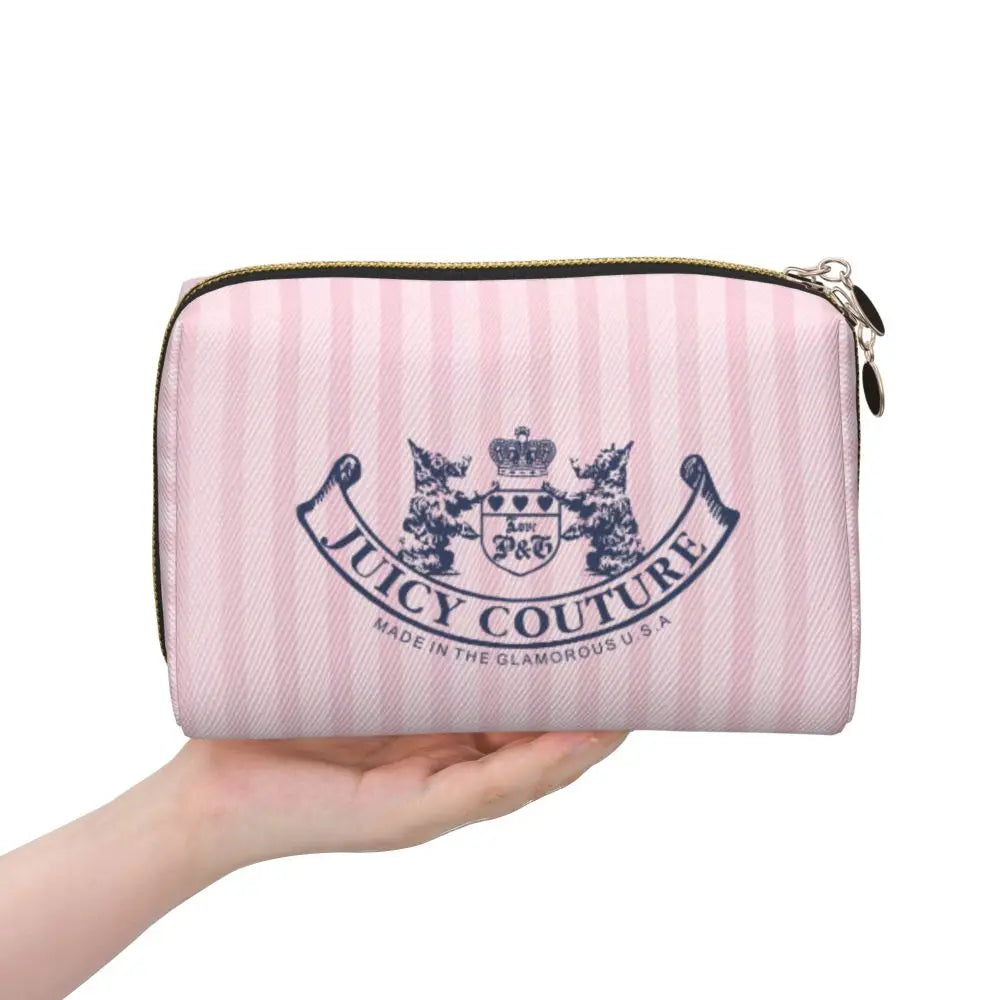 J-Juicy-C-Couture Makeup Bag Zipper Pouch Travel Cosmetic Bags Large Leather Portable Cosmetic Bag for Women
