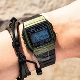 Casio F-91WM-3A Men's Classic Digital Resin Watch - Olive Green/Black