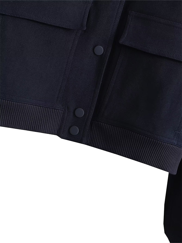 Willshela Women's Solid Bomber Jacket with Pockets