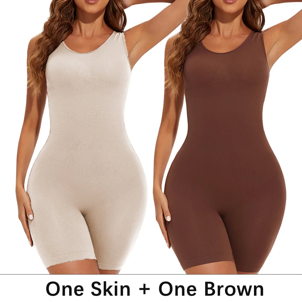 USA-Made Seamless Full Coverage Body Shaper – Firm Control Thigh Slimming Bodysuit