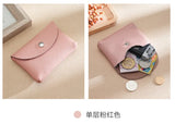 Custom Letters Fashion Women Short Wallet Genuine Leather Double Wallet Small Coin Purse Mini Credit Card Holder Key Storage Bag