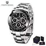 Original New PAGANI DESIGN PD-1664 Luxury Japan VK63 Movt Quartz Wristwatches Sapphire Waterproof Chronograph Gold Reloj Hombre