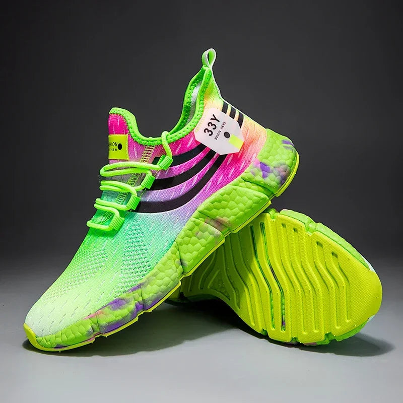 Unisex Colorful Fashion Running Shoes – Non-Slip Casual Walking Sneakers