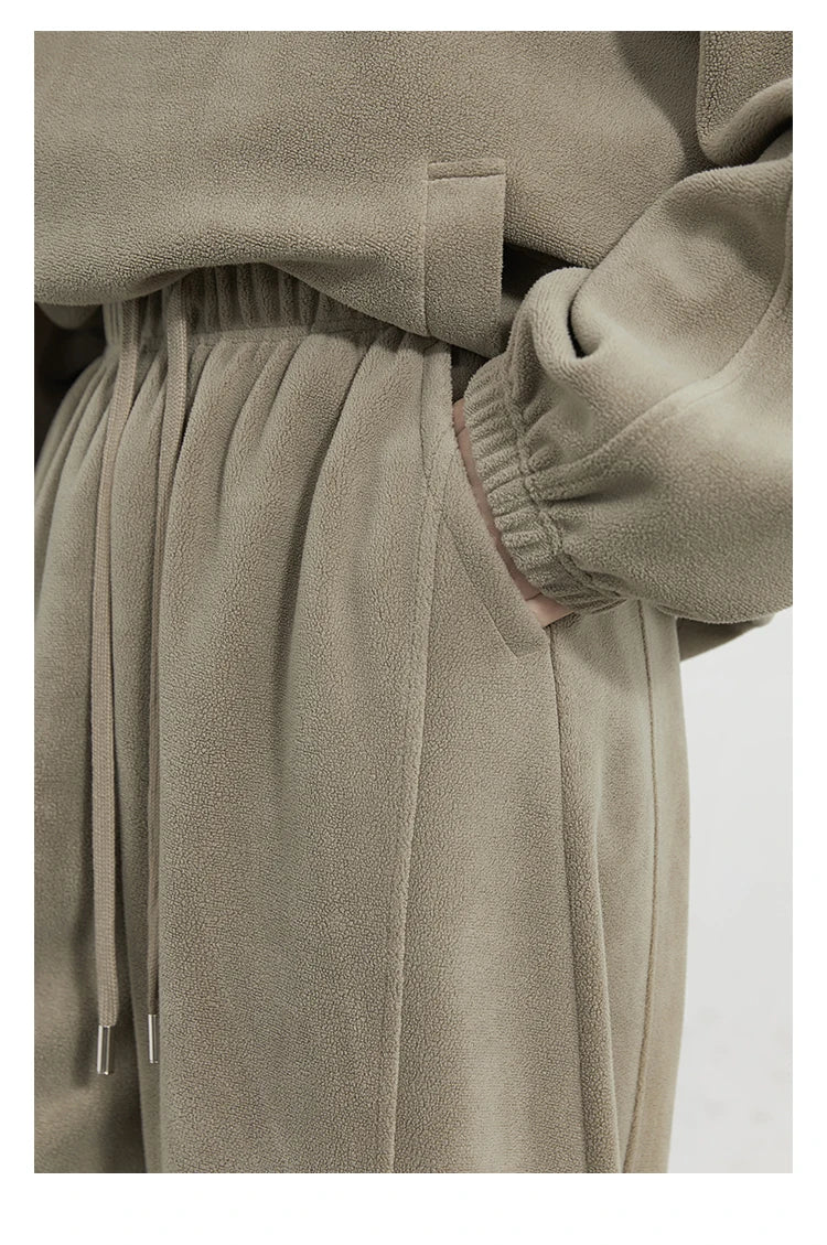 CHIC VEN Women Sweatsuit Loose Casual New Granular Velvet Stand Collar Female Top Pants Set for Woman Sport Autumn Winter 2025