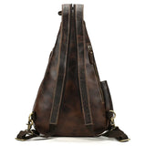 Single Shoulder Bagpack Genuine Leather Chest Bag Outdoor Riding Bag Chest Packs For Biker Men Male Sling Bags Cow Leather