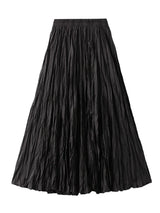 Women's Pleated Maxi Skirt – Elegant A-Line Beach Style