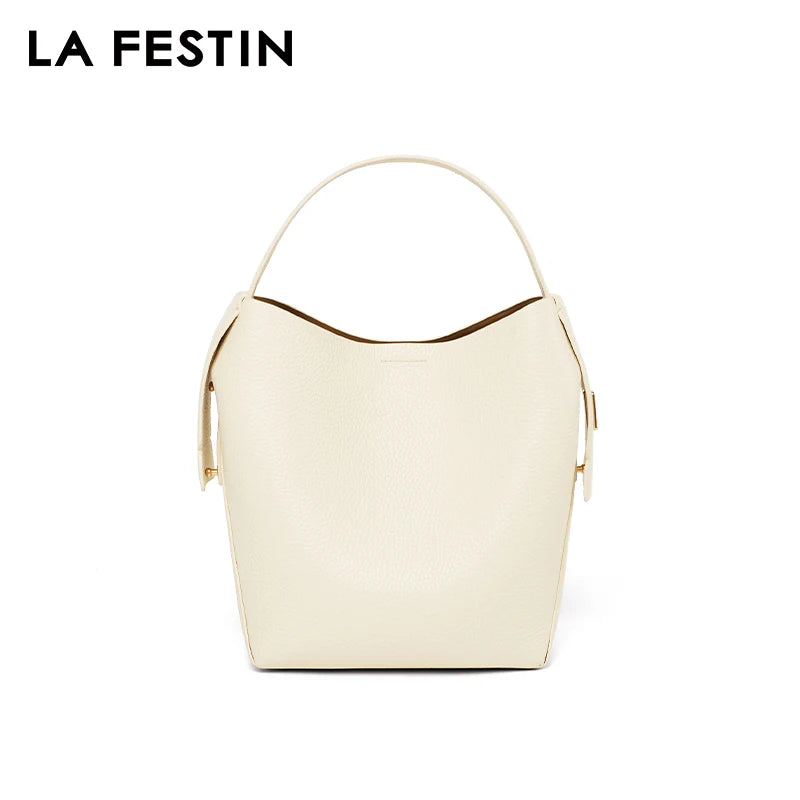 LA FESTIN Original Brand Genuine Leather Ladies Handbag Shoulder Crossbody Bag Portable Bucket Bag Female Bags Women's Bag