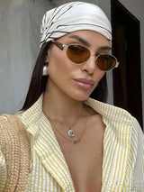 Oval Frame Women's Vintage Sunglasses | UV400 Metal
