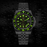 ADDIESDIVE Watch For Man Quartz GMT 20Bar Waterproof BGW9 Super Luminous 316L Stainless Steel Ceramic Bezel Watch