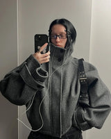 Urban Stand-Collar Woolen Coat