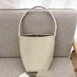25 year new cowhide lychee pattern single shoulder commuting versatile large capacity bucket bag