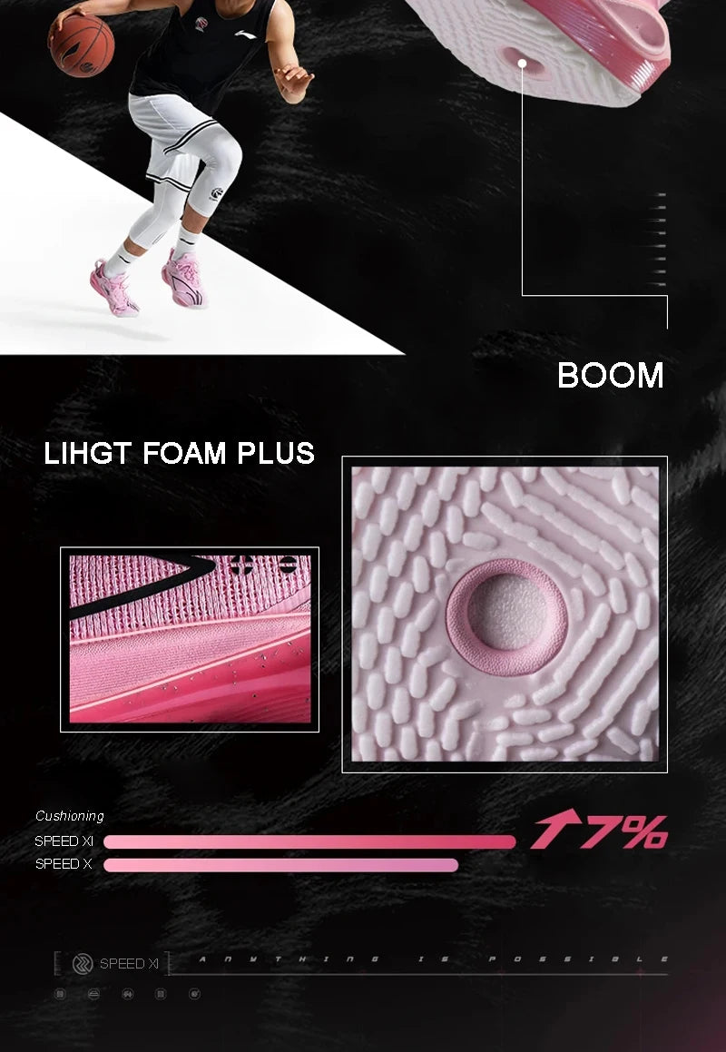 Li-Ning Men's SPEED XI Professional Basketball Shoes BOOM Cushion Stable Sneakers LiNing Sports Shoes ABAU053