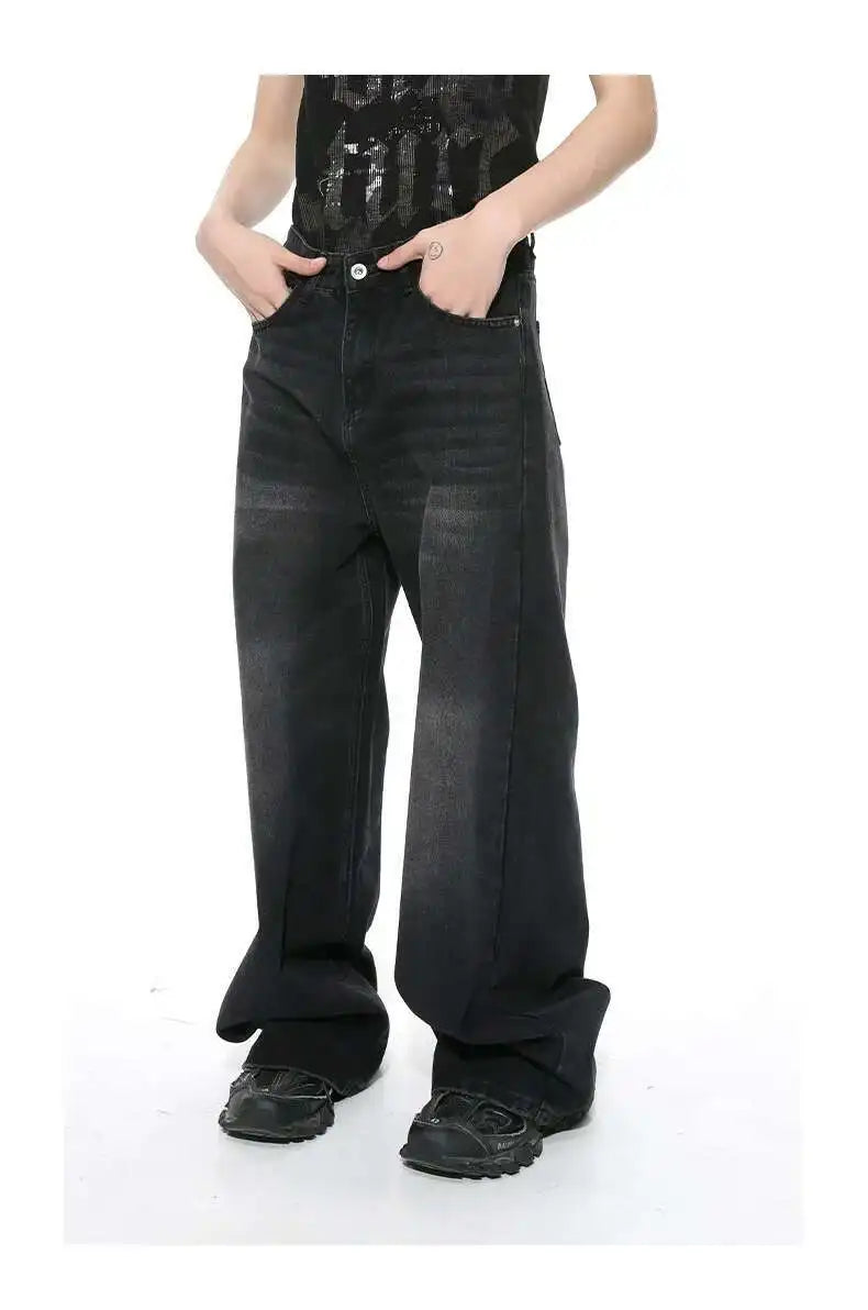 Men’s Vintage Gradient Wide-Leg Jeans