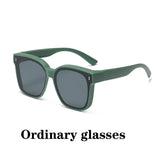Polarized Clip-On Sunglasses for Glasses Wearers, Fashion Square Over Glasses Myopia Sunglasses, UV400 Protection for Driving, Fishing & Outdoor Use