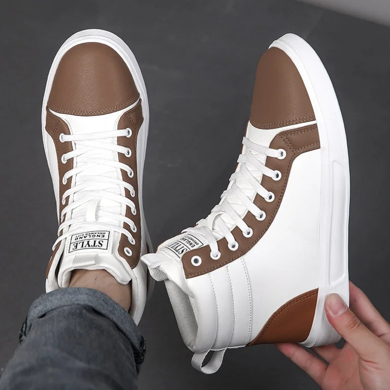 2026 Spring Fashion Red Men's Sneakers High Top Skateboarding Shoes for Men Women Comfortable Unisex Leather Sneakers Size 35-46