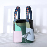 Purses and Handbags Bags for Women Painting Vegetable Basket Handbag Adjustable Shoulder Strap Genuine Leather Bucket Bag