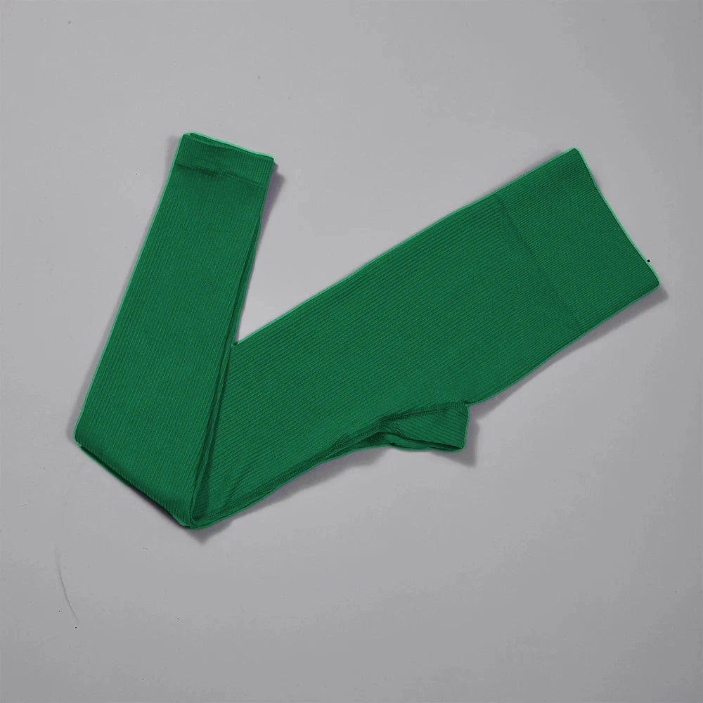 Seamless Ribbed High-Waisted Yoga Pants