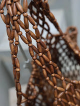 Hand-Woven Wooden Bead Tote Bag | Vintage Summer Style