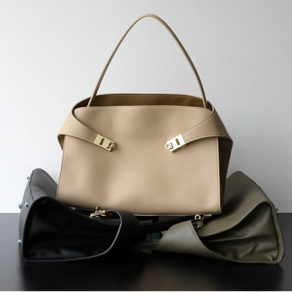 Niche Light Luxury High-end Leather Large-capacity First-layer Cowhide Women's Handbag Tote Bag Commuter Leisure Versatile