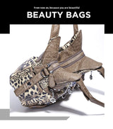 Women Handbags Leopard Bag Top-handle Handbag Fashion Satchel Dumpling Pack Shoulder Bag Tote Bag Hobos Large Purse