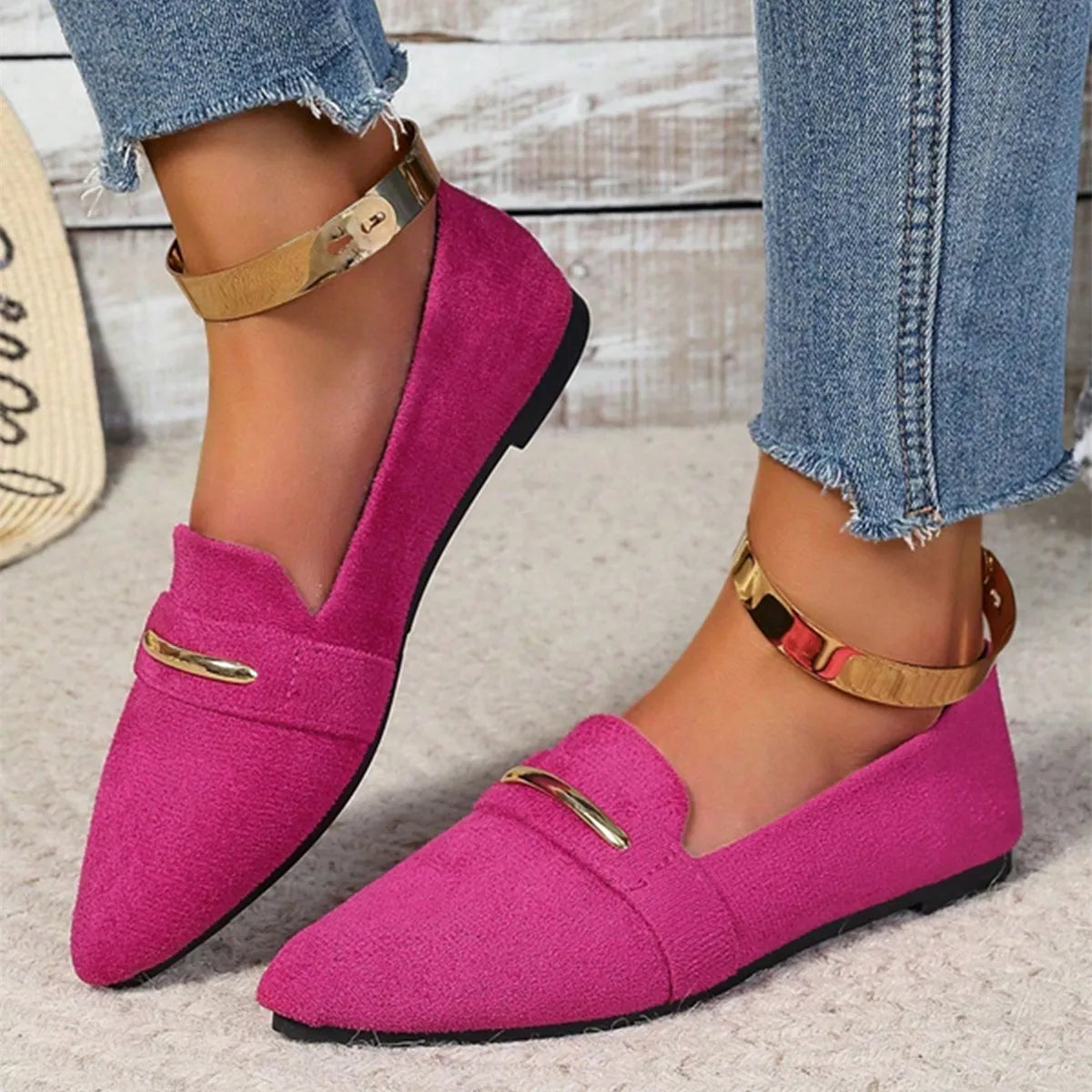2026 Summer Loafers Flats Pointed Toe Casual Women Shoes New Comfortable Walking Mujer Zapatos:Wear-resisting